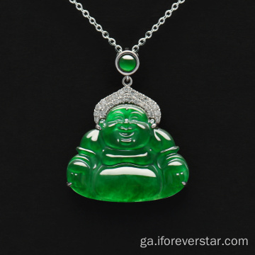 18k bán Imperial Green Green Jadeite Pendant Buddha